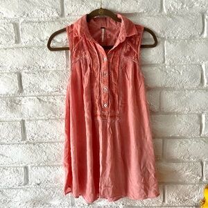 Free People Sleeveless Salmon Pink Tp Sz XS
